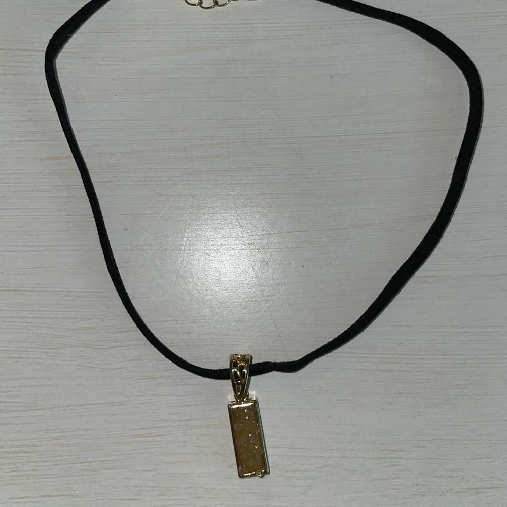 Black Belvet Choker with Rectangle Jewel